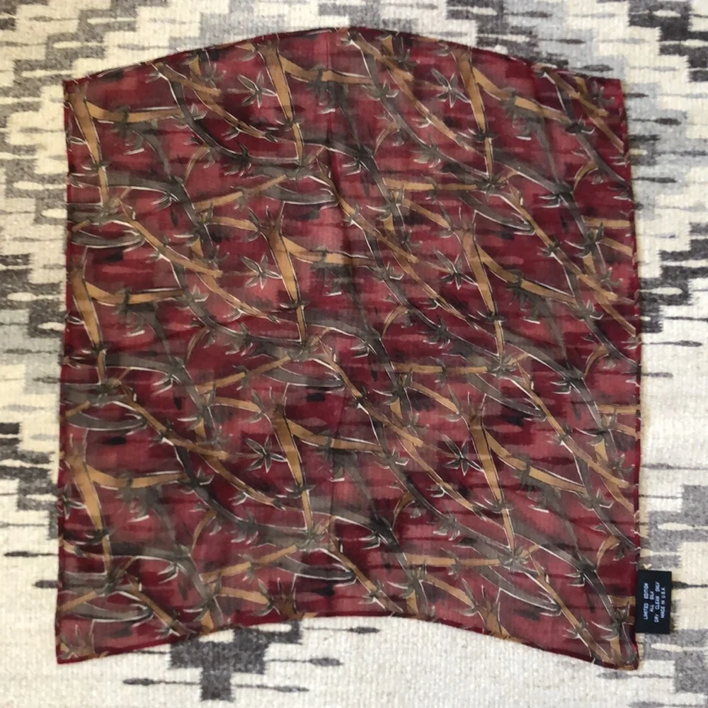 J. Garcia Art in Neckwear for Women Limited Edition Silk Sheer Square Scarf